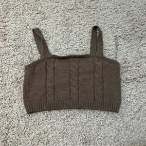 Full tilt Brown knit crop top size small